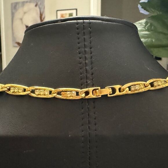 19” gold chain with rhinestone faux diamond   accents - Picture 3 of 5